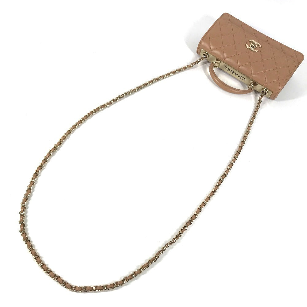CHANEL AP4184 Chain wallet CC CC Mark Logo Matelasse Quilted Flap Bag, Shoulder Bag, 2-Way Bag, Crossbody Bag, Chain Hand Bag Lambskin Leather Light BrownBased/GoldHardware Used
