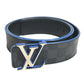 LOUIS VUITTON M9425S Damier Graphite Ceinture LV Initial Belt buckle for bottoms belt DamierGraphiteCanvas Black/blue Used