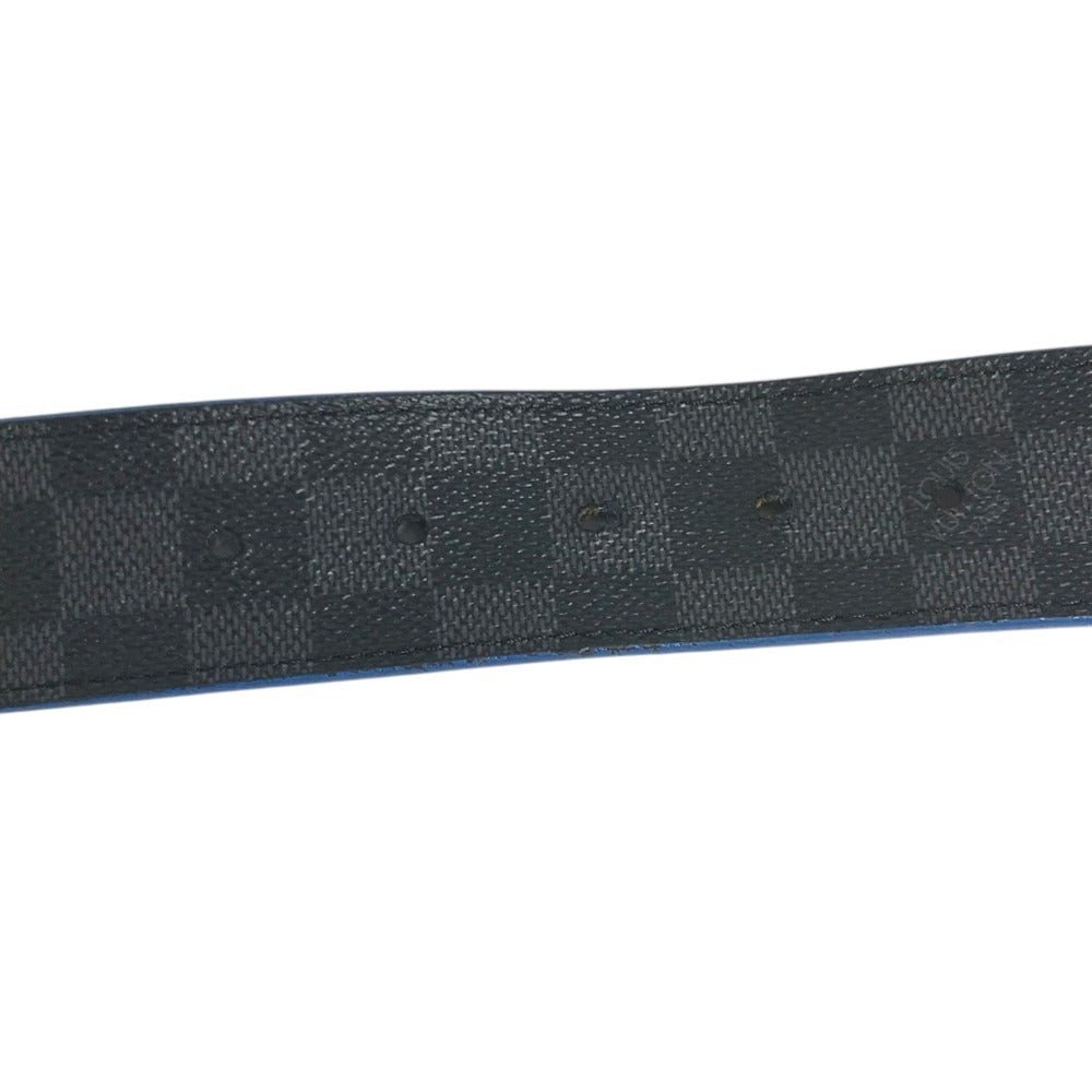 LOUIS VUITTON M9425S Damier Graphite Ceinture LV Initial Belt buckle for bottoms belt DamierGraphiteCanvas Black/blue Used