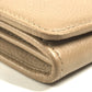 BVLGARI Logo clip Long Wallet Flap Long Wallet Leather Beige Used
