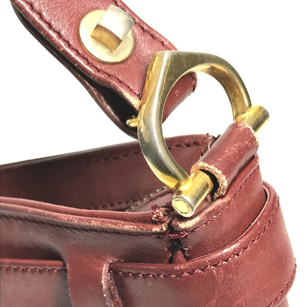 CARTIER vintage Must de Line logo Crossbody bag Shoulder Bag Leather wine-red Used