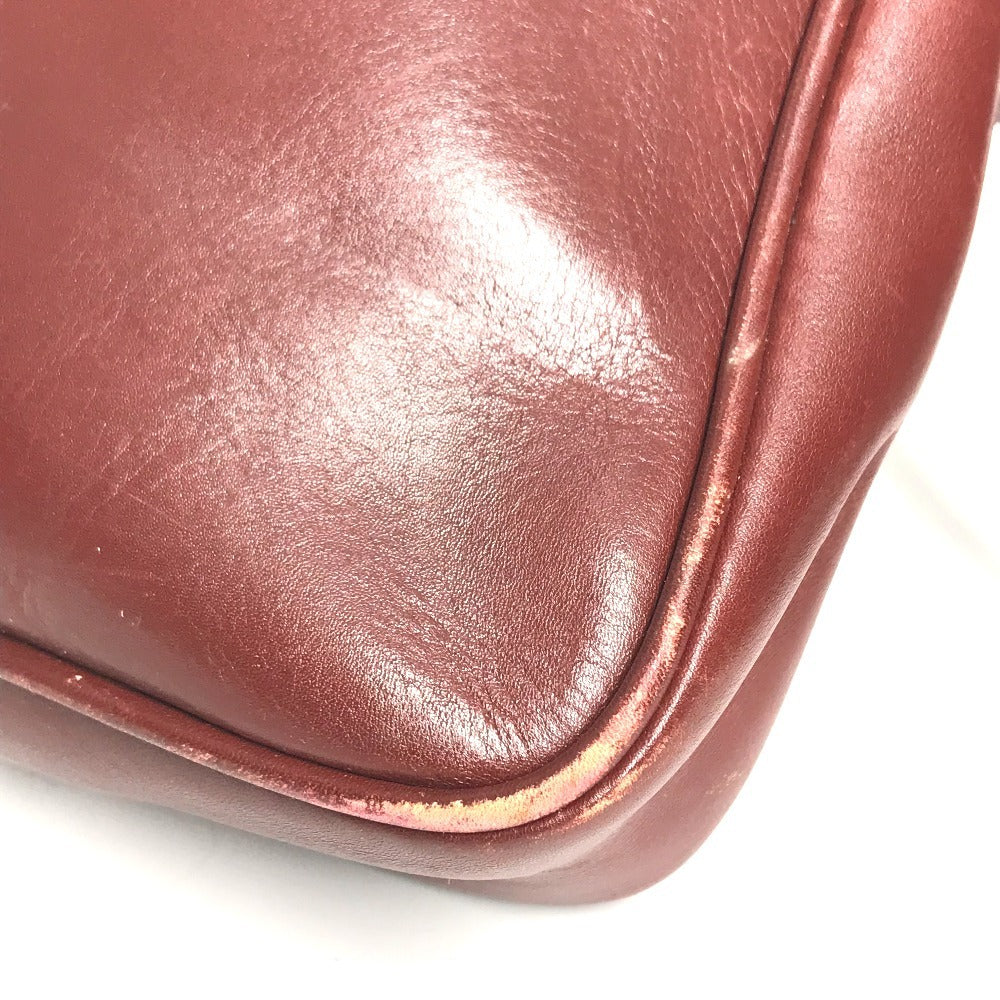 CARTIER vintage Must de Line logo Crossbody bag Shoulder Bag Leather wine-red Used