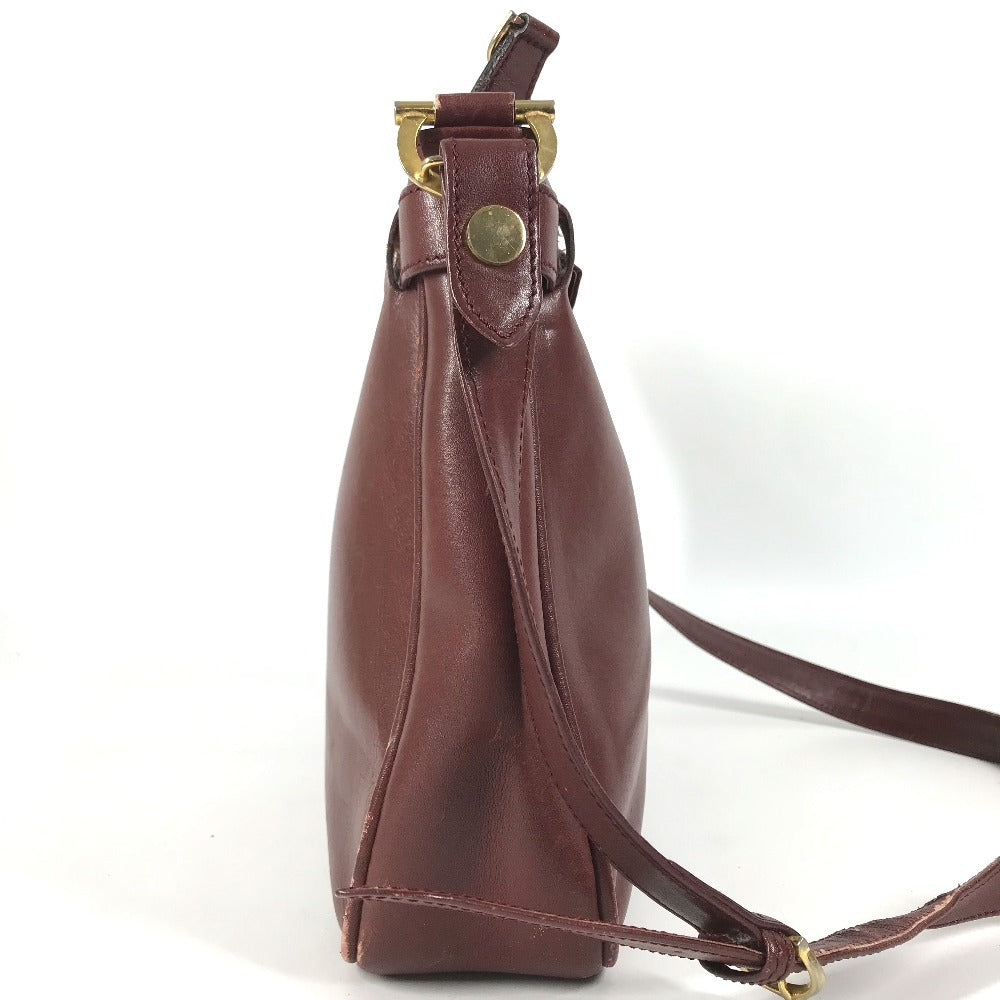 CARTIER vintage Must de Line logo Crossbody bag Shoulder Bag Leather wine-red Used
