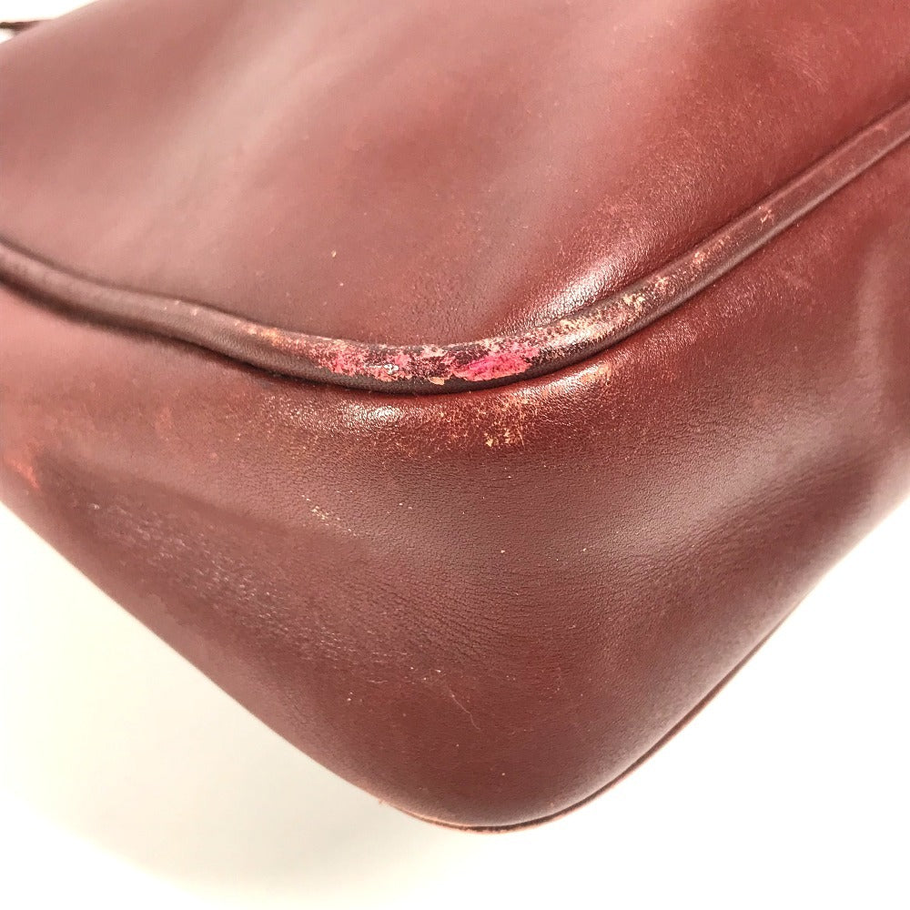 CARTIER vintage Must de Line logo Crossbody bag Shoulder Bag Leather wine-red Used