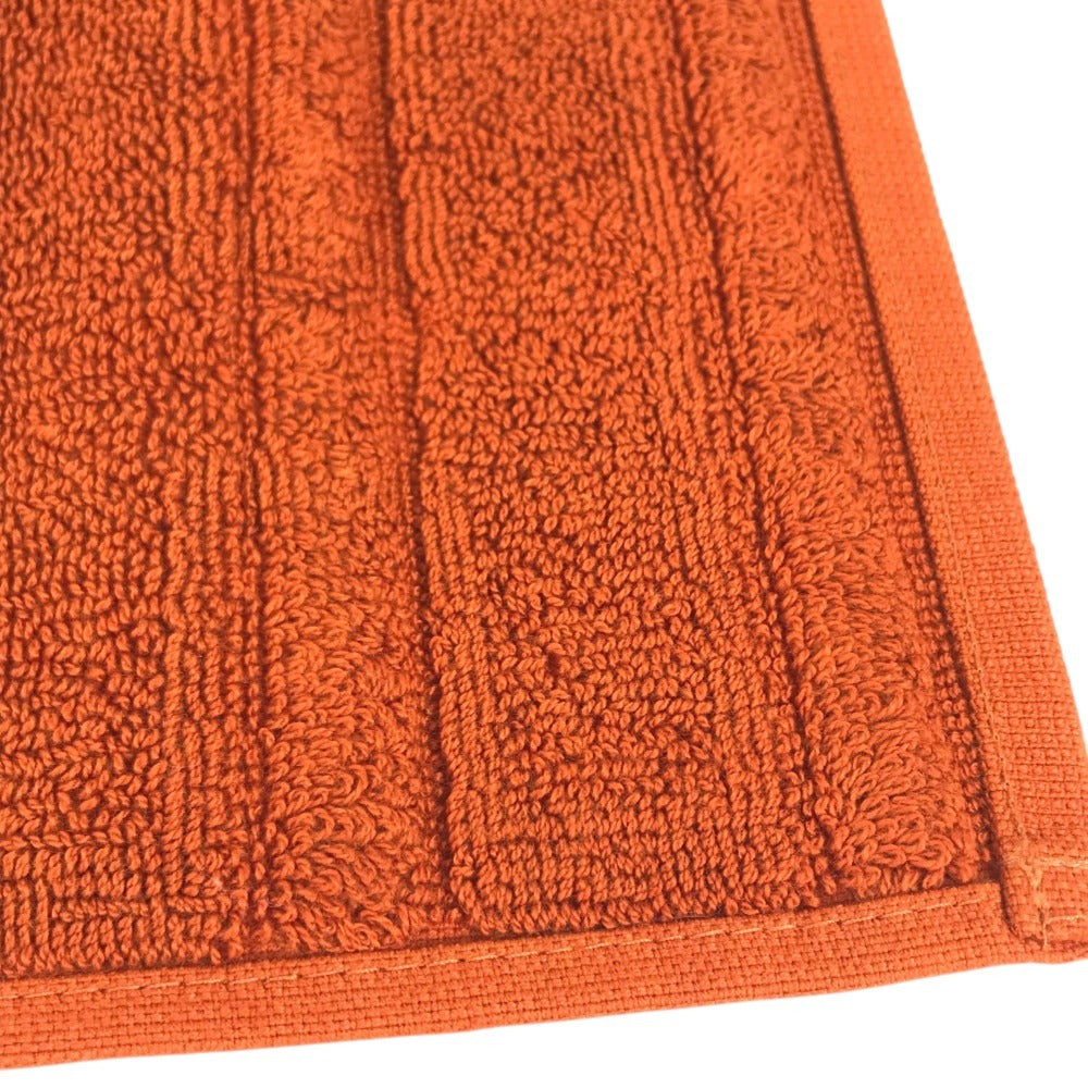 HERMES Labyrinth (2-piece set) Hand towel handkerchief towel cotton Orange Used
