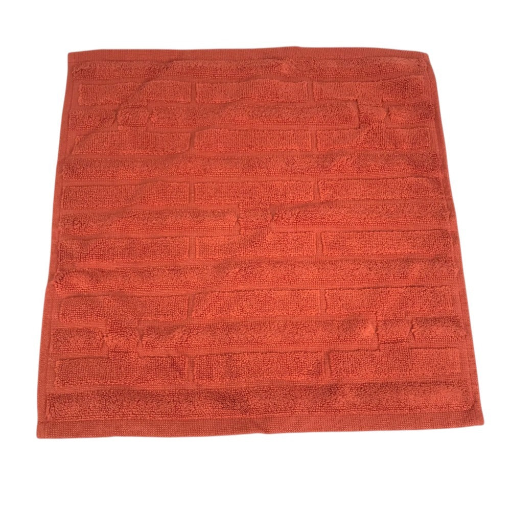 HERMES Labyrinth (2-piece set) Hand towel handkerchief towel cotton Orange Used