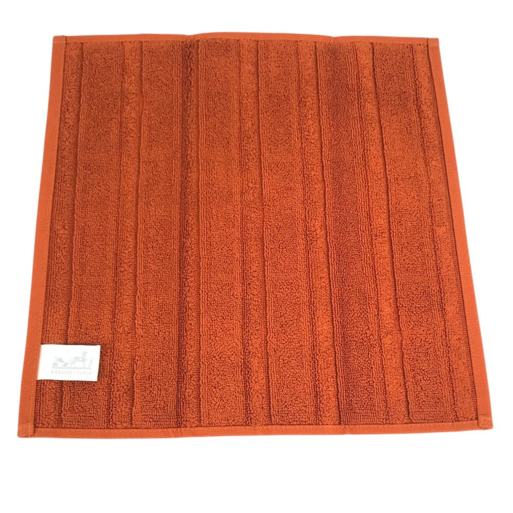HERMES Labyrinth (2-piece set) Hand towel handkerchief towel cotton Orange Used