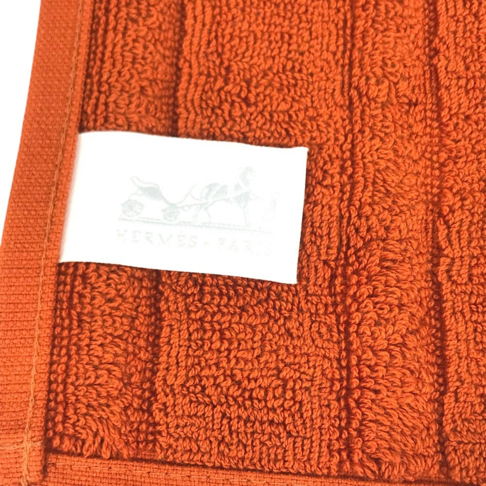 HERMES Labyrinth (2-piece set) Hand towel handkerchief towel cotton Orange Used