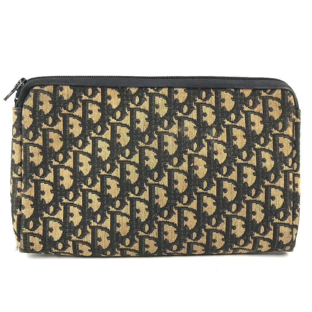 Dior vintage Trotter logo Bag Pouch Cluch Bag Clutch bag Leather/Canvas Navy Used