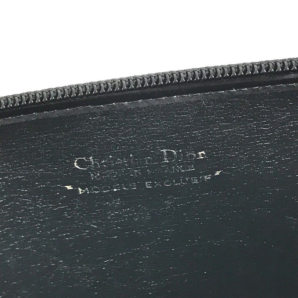 Dior vintage Trotter logo Bag Pouch Cluch Bag Clutch bag Leather/Canvas Navy Used