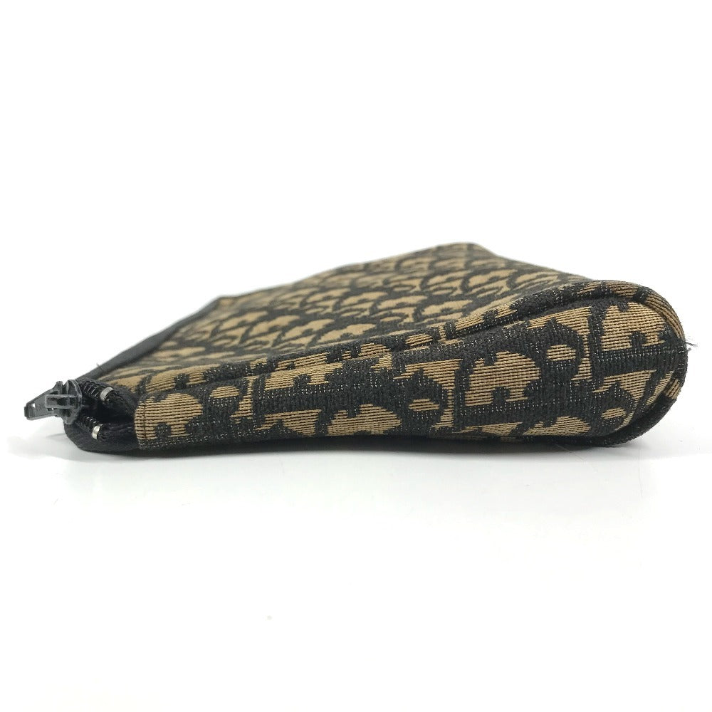 Dior vintage Trotter logo Bag Pouch Cluch Bag Clutch bag Leather/Canvas Navy Used