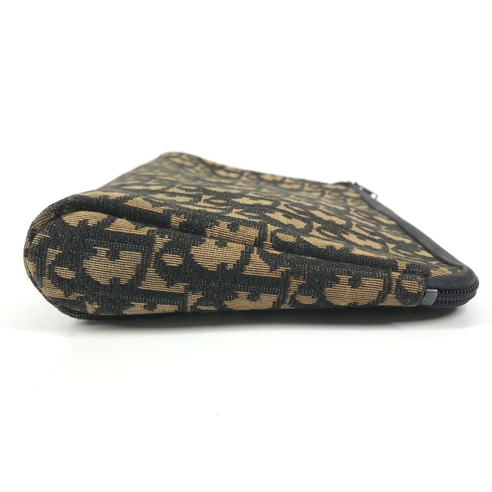 Dior vintage Trotter logo Bag Pouch Cluch Bag Clutch bag Leather/Canvas Navy Used