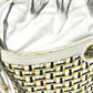 GUCCI 001 397 0572 vintage Logo Braided GG Drawstring Bag Crossbody bag Crossbody Shoulder Bag Leather White/yellow Used