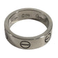 CARTIER K18 Gold 18K Love Ring Logo Accessory Jewelry Ring WG750 Silver Used