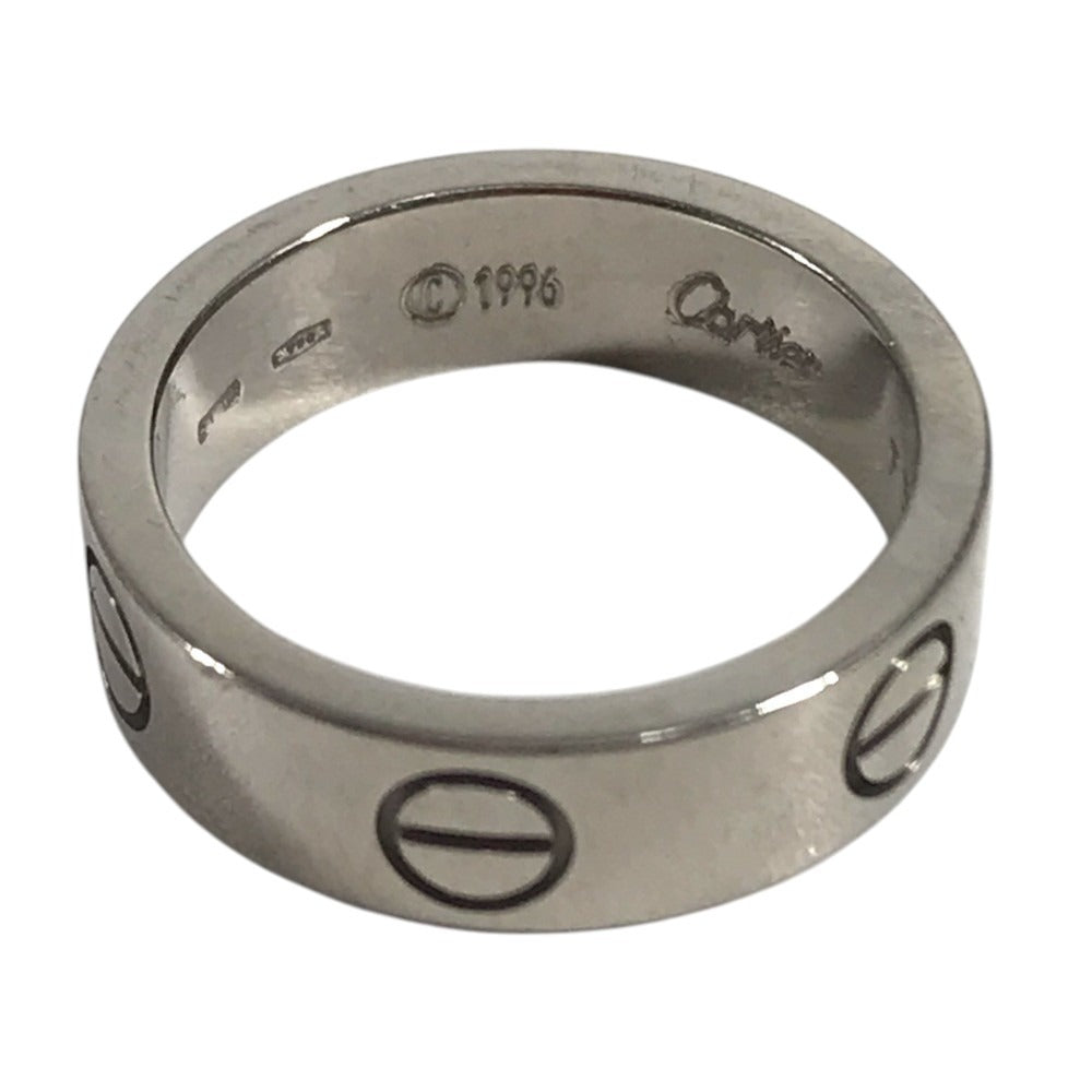 CARTIER K18 Gold 18K Love Ring Logo Accessory Jewelry Ring WG750 Silver Used