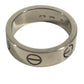 CARTIER K18 Gold 18K Love Ring Logo Accessory Jewelry Ring WG750 Silver Used