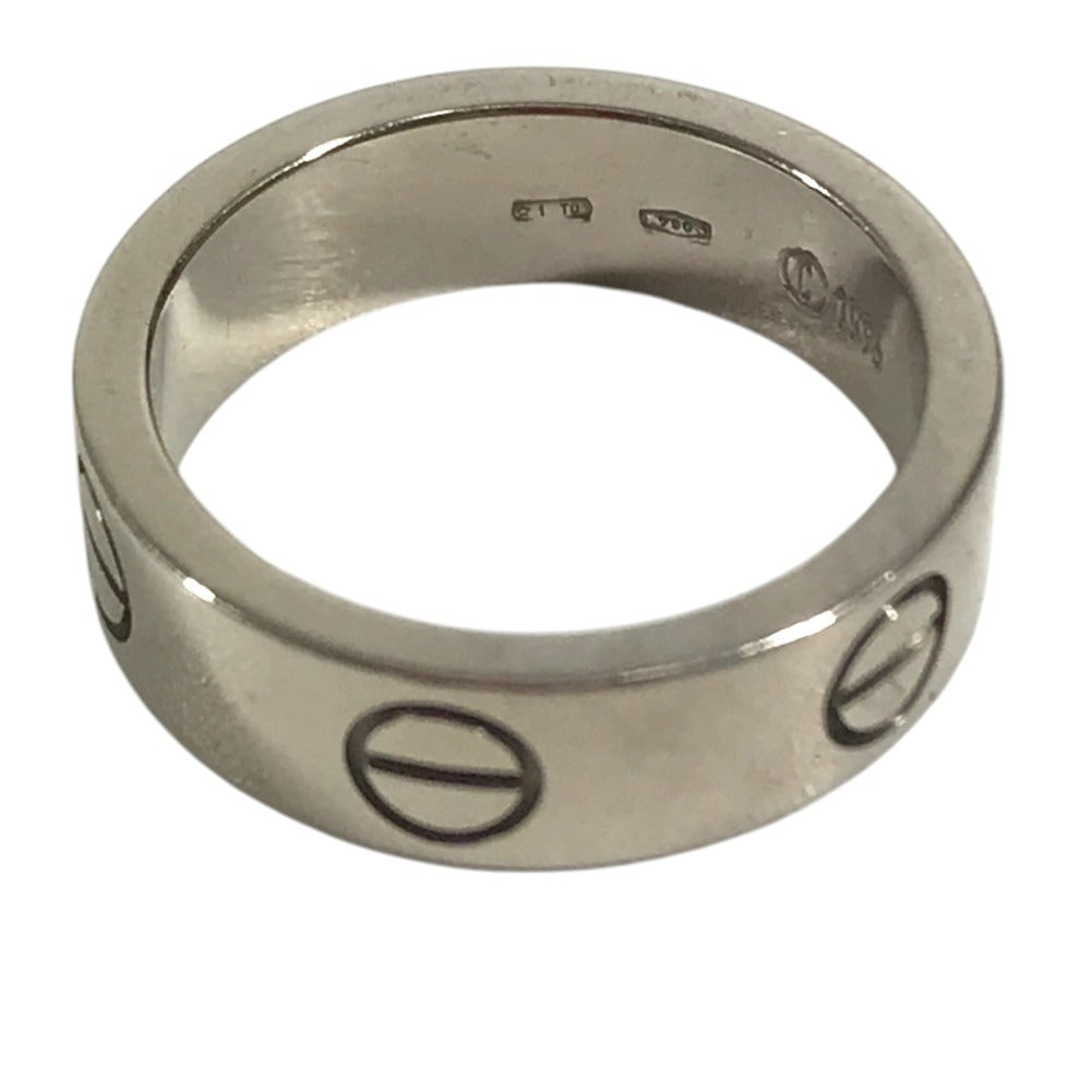 CARTIER K18 Gold 18K Love Ring Logo Accessory Jewelry Ring WG750 Silver Used
