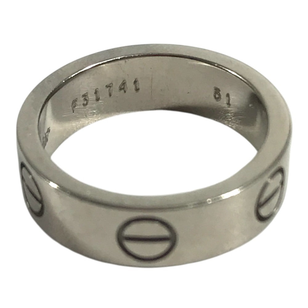 CARTIER K18 Gold 18K Love Ring Logo Accessory Jewelry Ring WG750 Silver Used