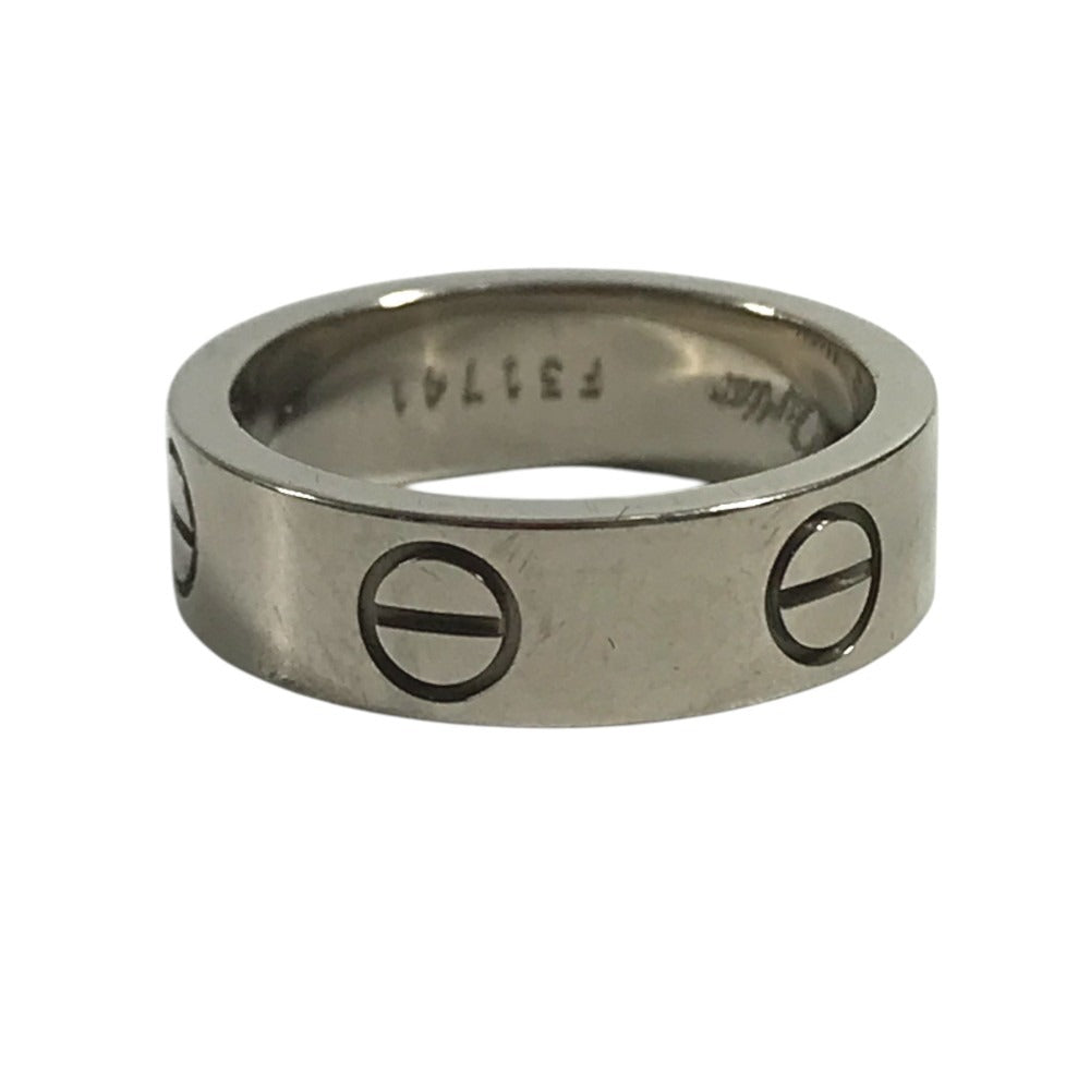 CARTIER K18 Gold 18K Love Ring Logo Accessory Jewelry Ring WG750 Silver Used