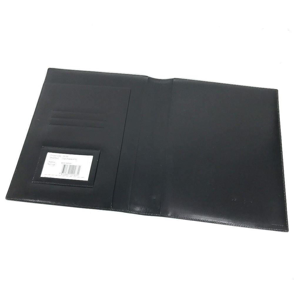 BVLGARI Logo Big Notebook Cover Bifold Stationery System Planner Note cover Leather Black Used
