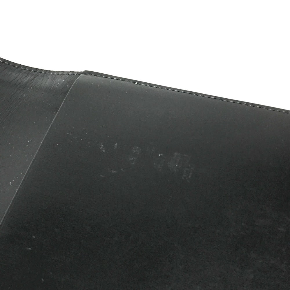 BVLGARI Logo Big Notebook Cover Bifold Stationery System Planner Note cover Leather Black Used