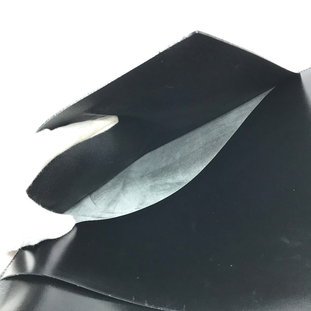 BVLGARI Logo Big Notebook Cover Bifold Stationery System Planner Note cover Leather Black Used