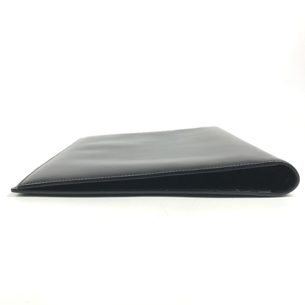 BVLGARI Logo Big Notebook Cover Bifold Stationery System Planner Note cover Leather Black Used