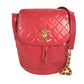 CHANEL 411924 Vintage Turnlock Hardware CC CC Mark Logo Matelasse Quilted Backpack Bag Chain Backpack GG Supreme Canvas Red/Gold Used