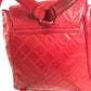 CHANEL 411924 Vintage Turnlock Hardware CC CC Mark Logo Matelasse Quilted Backpack Bag Chain Backpack GG Supreme Canvas Red/Gold Used