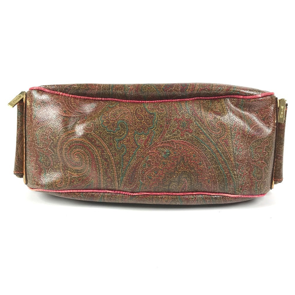 ETRO vintage Paisley pattern logo Shoulder Bag Leather Brown/Multicolore Used
