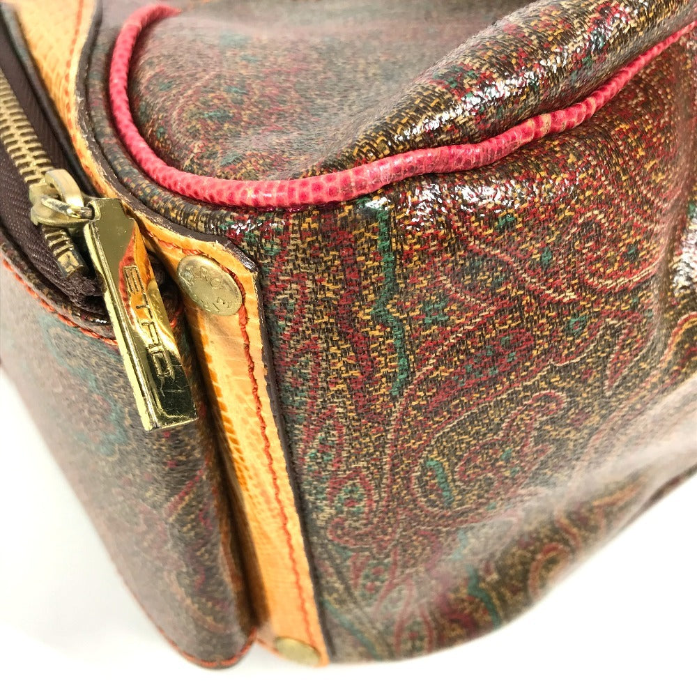ETRO vintage Paisley pattern logo Shoulder Bag Leather Brown/Multicolore Used