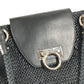 Salvatore Ferragamo Gancini logo Bag Tote Bag shawl Shoulder Bag Straw / Leather Black Used