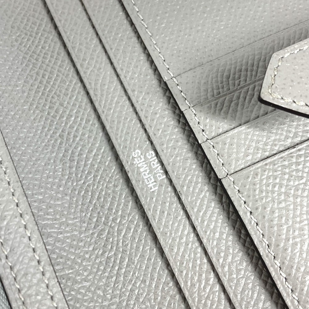 HERMES Bearn Compact Compact Wallet (Bi-fold Wallet) Folded wallet Epsom Grimette gray/SilverHardware Used