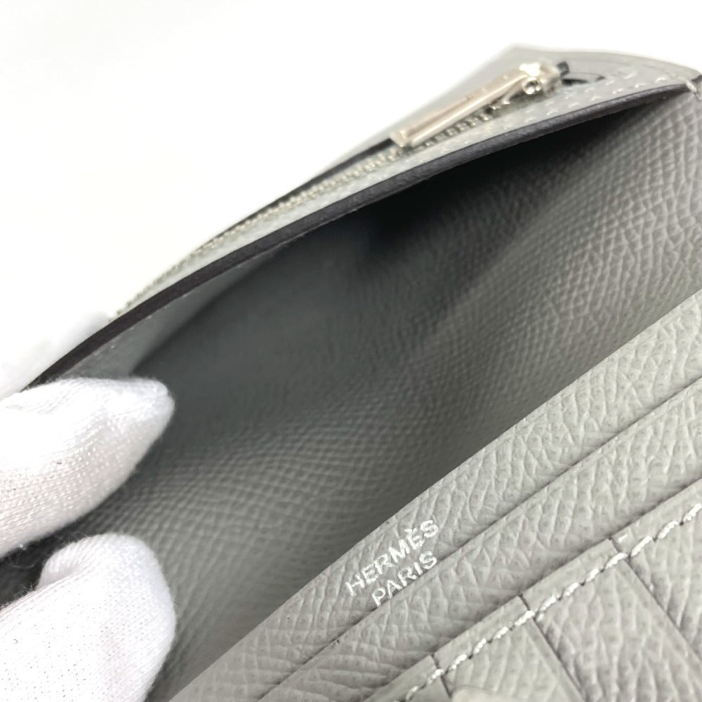 HERMES Bearn Compact Compact Wallet (Bi-fold Wallet) Folded wallet Epsom Grimette gray/SilverHardware Used