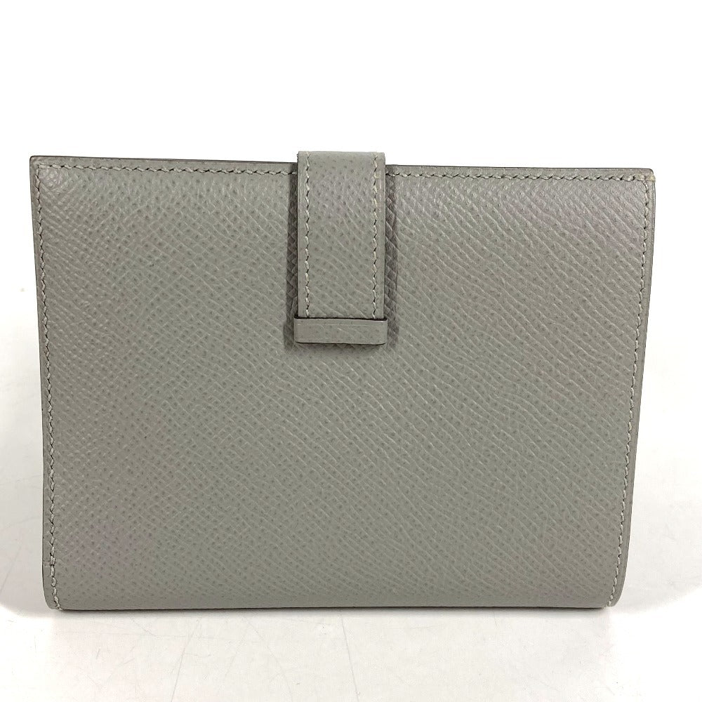 HERMES Bearn Compact Compact Wallet (Bi-fold Wallet) Folded wallet Epsom Grimette gray/SilverHardware Used