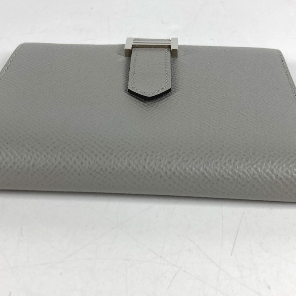 HERMES Bearn Compact Compact Wallet (Bi-fold Wallet) Folded wallet Epsom Grimette gray/SilverHardware Used