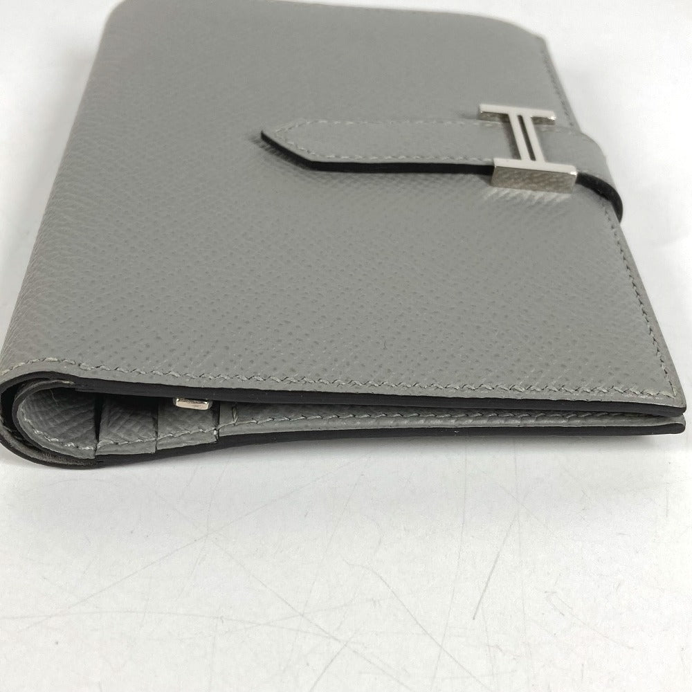HERMES Bearn Compact Compact Wallet (Bi-fold Wallet) Folded wallet Epsom Grimette gray/SilverHardware Used