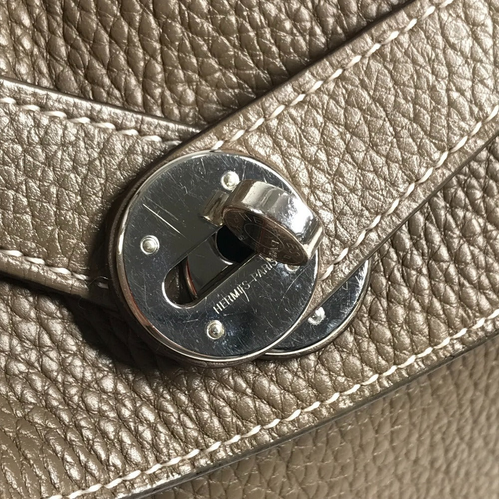 HERMES Lindy34 Lindy 34 2WAY bag Shoulder Bag Hand Bag Leather Etoupe Beige/SilverHardware Used