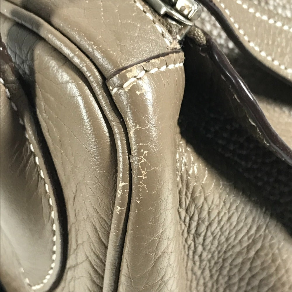 HERMES Lindy34 Lindy 34 2WAY bag Shoulder Bag Hand Bag Leather Etoupe Beige/SilverHardware Used
