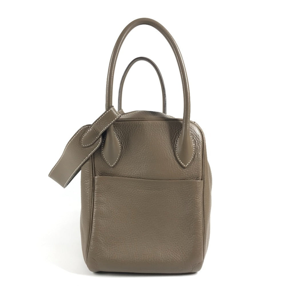 HERMES Lindy34 Lindy 34 2WAY bag Shoulder Bag Hand Bag Leather Etoupe Beige/SilverHardware Used