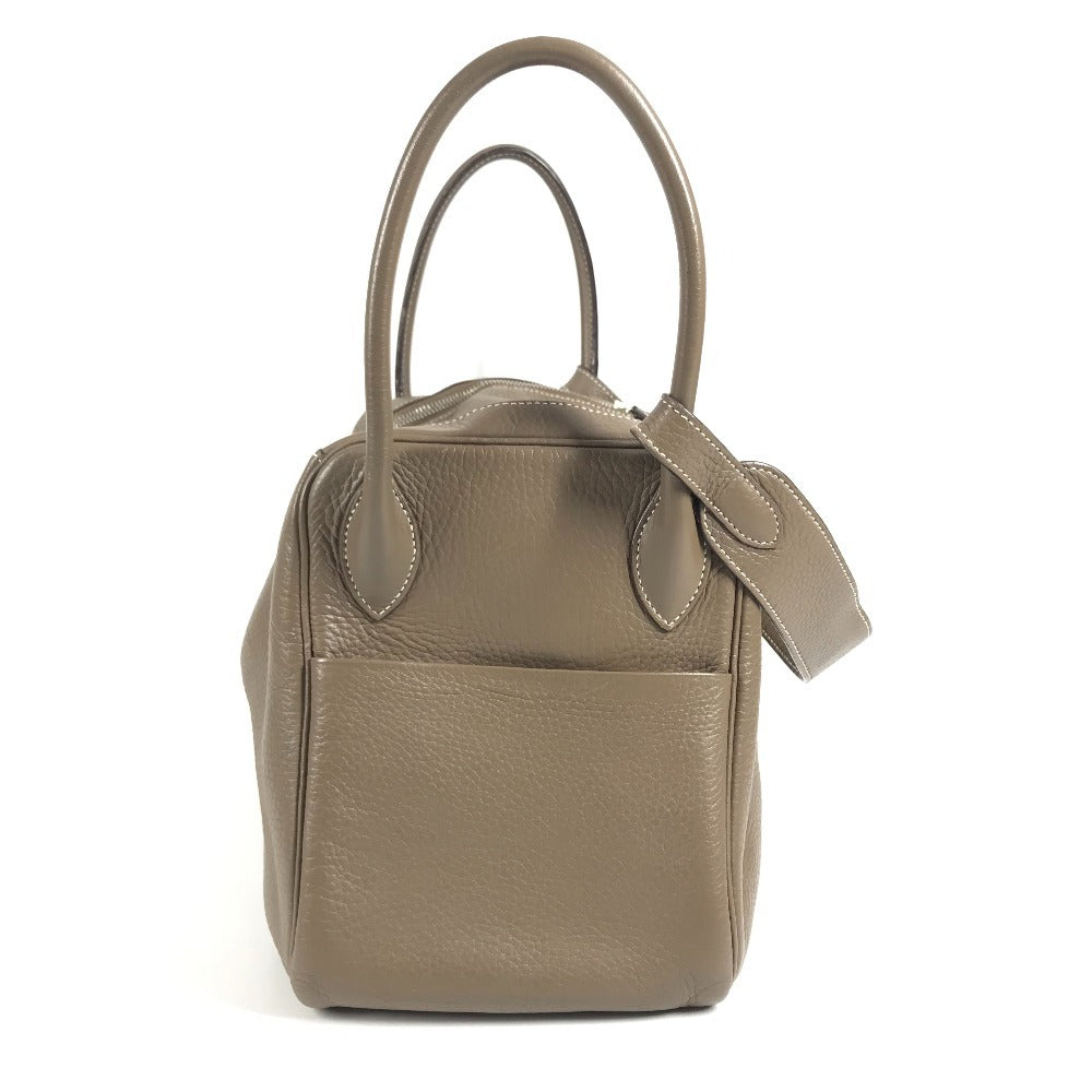 HERMES Lindy34 Lindy 34 2WAY bag Shoulder Bag Hand Bag Leather Etoupe Beige/SilverHardware Used