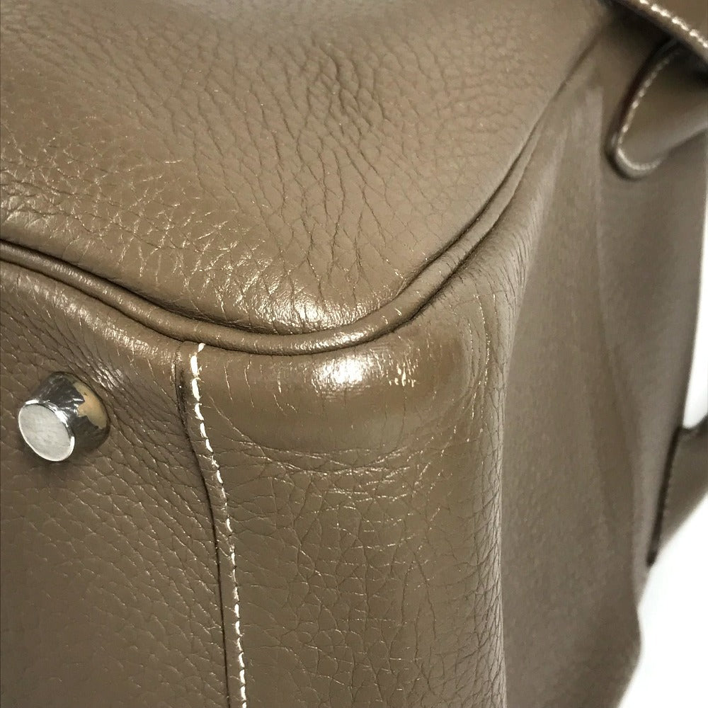 HERMES Lindy34 Lindy 34 2WAY bag Shoulder Bag Hand Bag Leather Etoupe Beige/SilverHardware Used