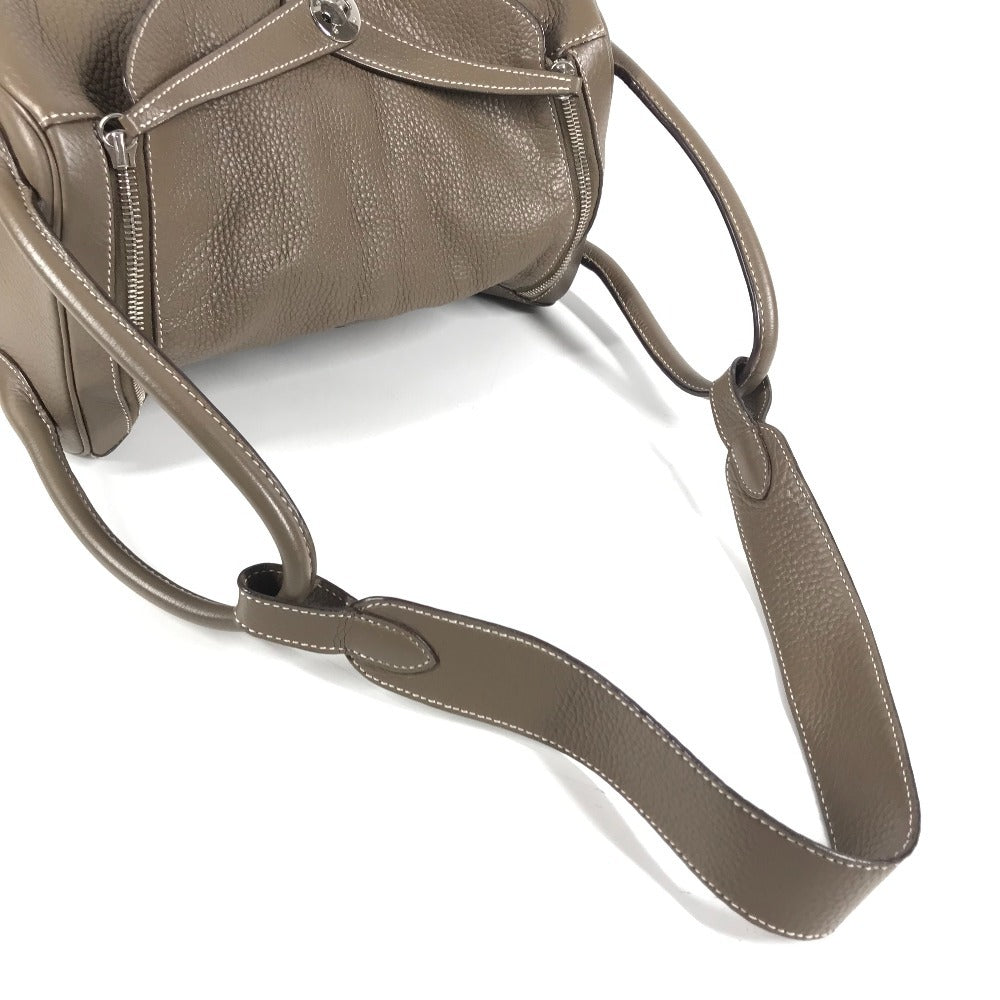 HERMES Lindy34 Lindy 34 2WAY bag Shoulder Bag Hand Bag Leather Etoupe Beige/SilverHardware Used