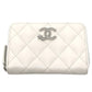 CHANEL AP3728 スター ココマーク ラウンド コインケース コンパクトウォレット キャビアスキン レディース ホワイト