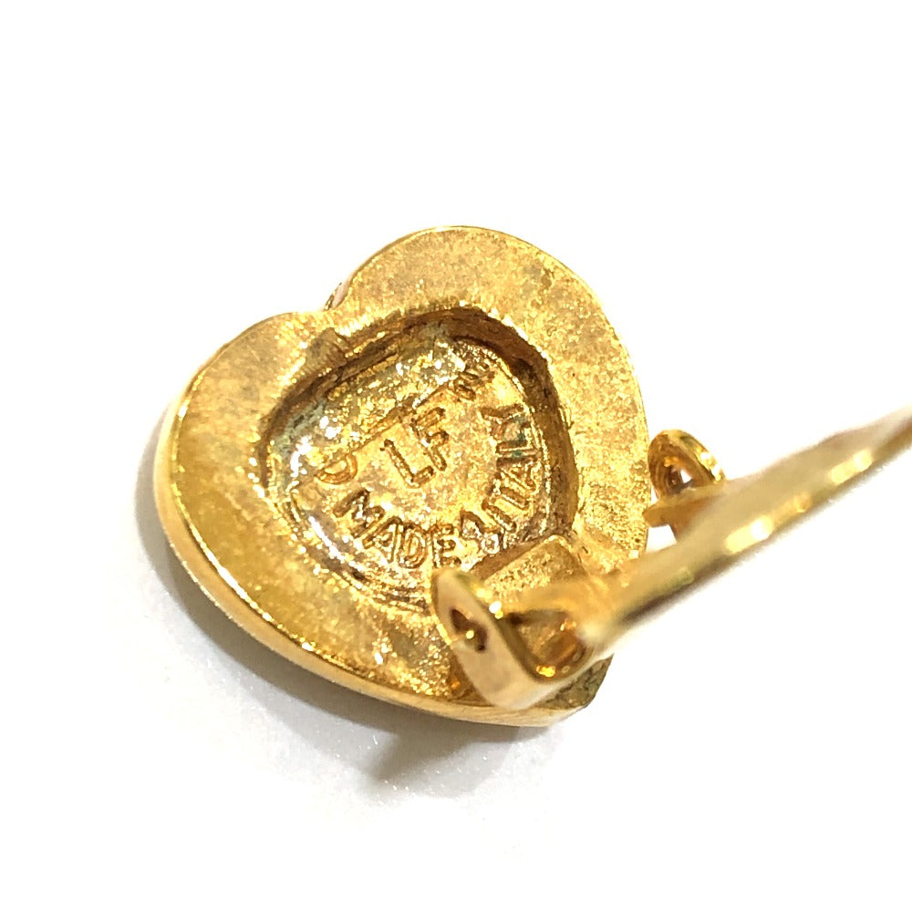 CELINE ヴィンテージ ロゴ ハート アクセサリー ファッションジュエリー クリップ式 イヤリング メタル レディース ゴールド