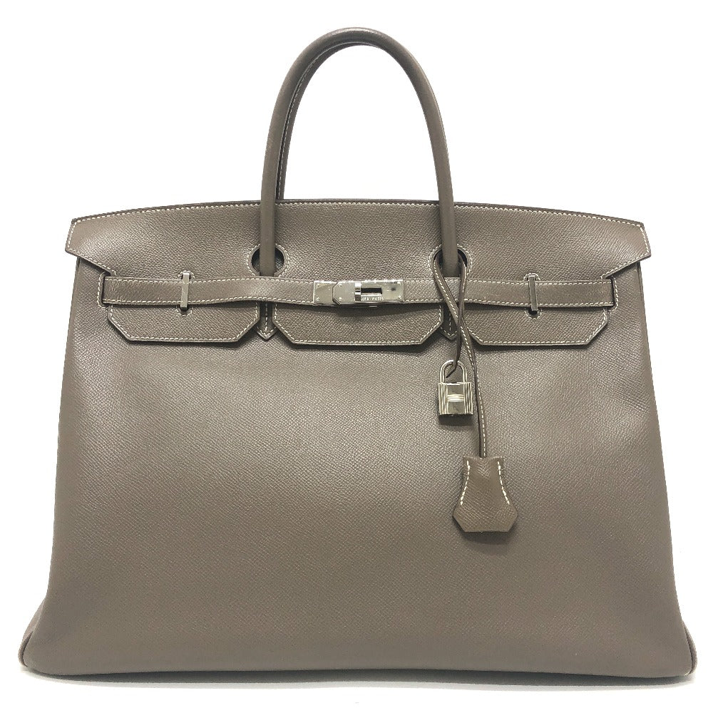 HERMES Birkin40 Birkin 40 bag Hand Bag Epsom Etoupe Brown/SilverHardware Used