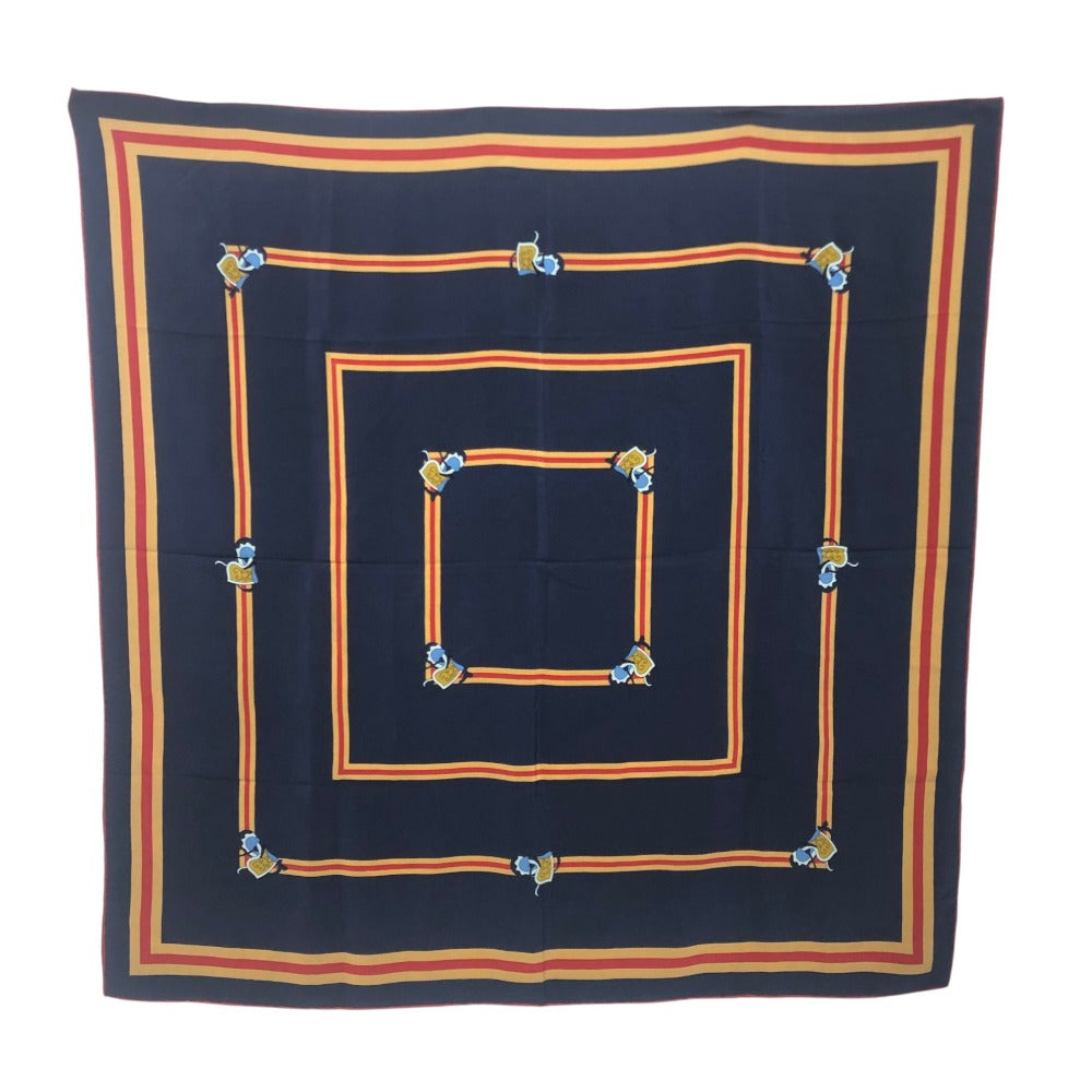 GUCCI Old Gucci Vintage fashion accessories, silk Scarf silk blue Used