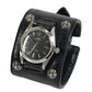 CHROME HEARTS 7964 TUDOR Crossball Gunslinger Dekabara Hand Winding Watch Men's Watch Wristwatch Leather / SS Black/Silver Used