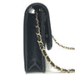 CHANEL メティエダール コレクション ココマーク グレインド シャイニー チェーンウォレット ショルダーバッグ カーフスキン レディース ブラック
