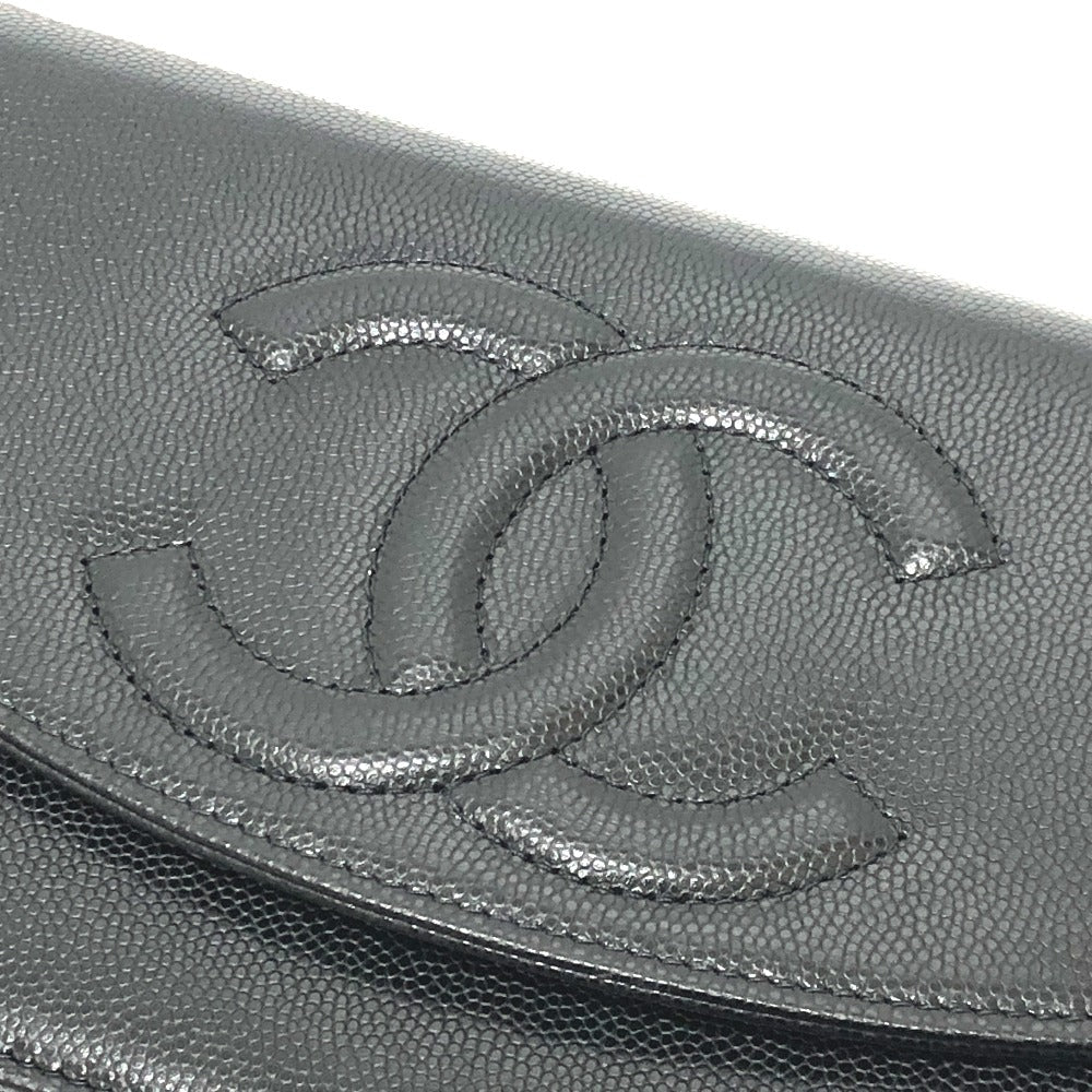 CHANEL メティエダール コレクション ココマーク グレインド シャイニー チェーンウォレット ショルダーバッグ カーフスキン レディース ブラック
